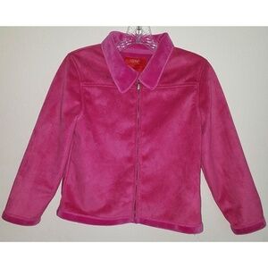 Esprit Kids Pink Girls Jacket Faux Suede Fleece Lined Full Zip Size 12